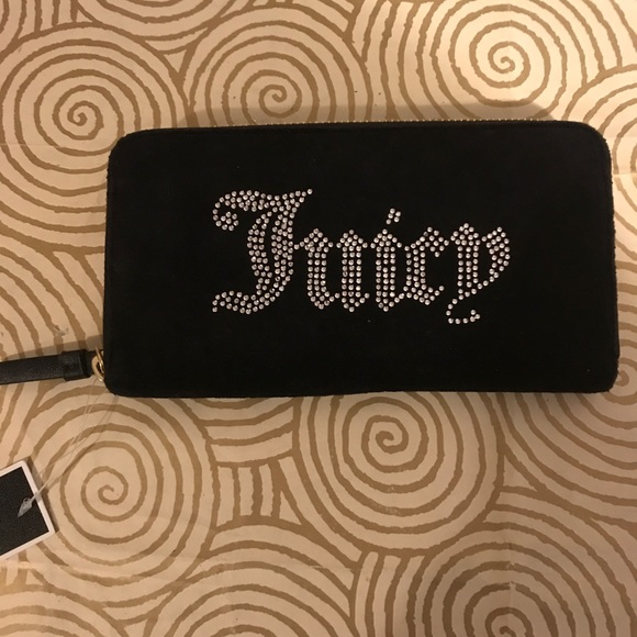 Juicy Couture Black Label Black Suede Wallet BNWT - Picture 5 of 8